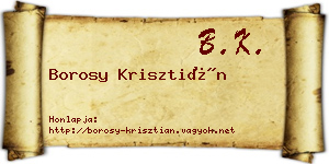 Borosy Krisztián névjegykártya